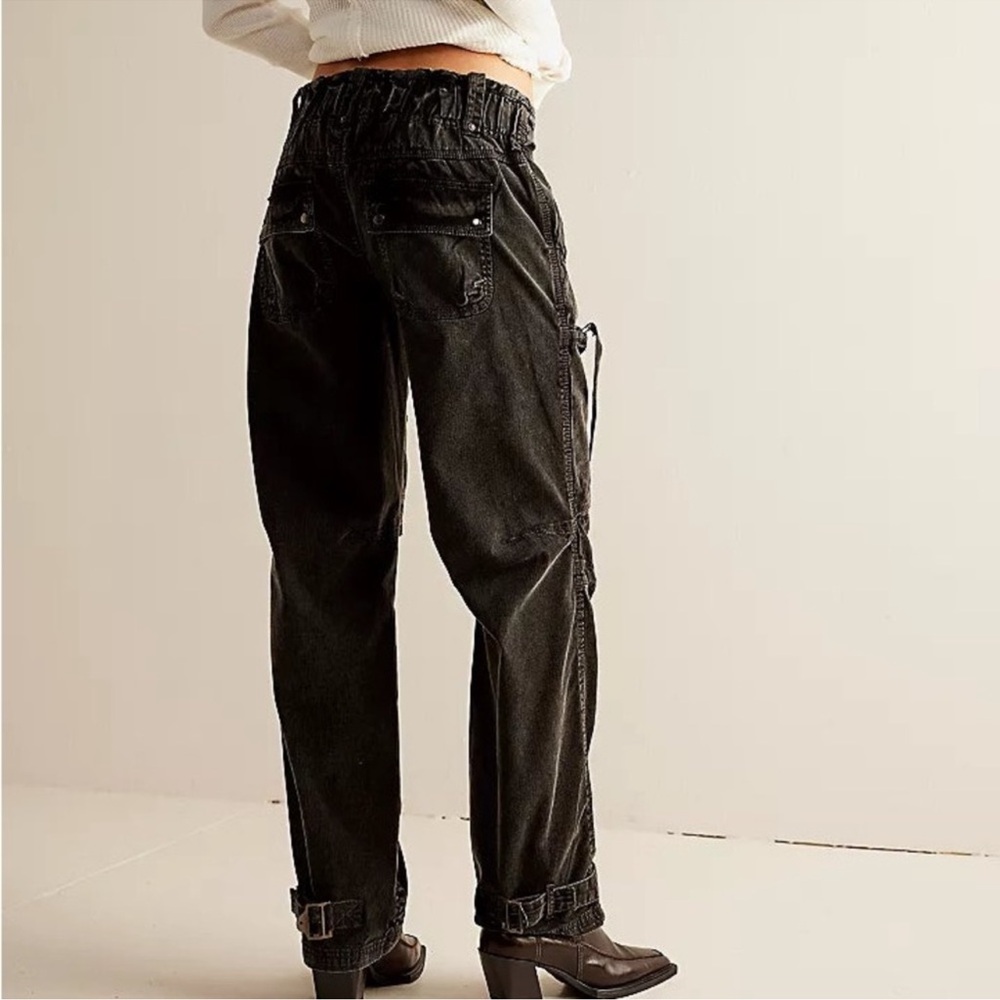 Free People We the Free Can’t Compare Slouch Pants Black Cargo XS - Picture 3 of 9
